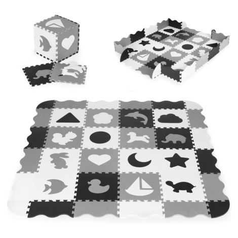 Pěnové puzzle s 36 dílky ANIM černo-bílé ECOTOYS