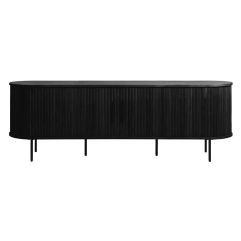 Čierny TV stolík v dekore duba 56x180 cm Nola – Unique Furniture