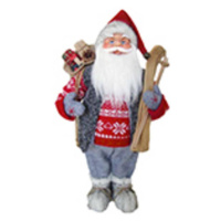 Dekorácia MagicHome Vianoce, Santa stojaci, s lyžami, 60 cm