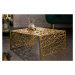 Estila Art-deco štvorcový konferenčný stolík Hoja v zlatej farbe z kovu 60cm