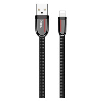 Nabíjací a dátový kábel USB, Lightning, 120 cm, 2400 mA, plochý, vzor šnúrky, Hoco U74 Grand, či