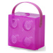 LEGO box s rukoväťou - priesvitná fialová