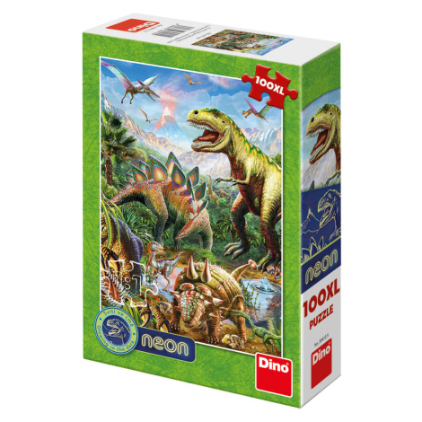 Dino svet dinosoaurov 100XL neon Puzzle