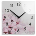 domtextilu.sk Dekoračné sklenené hodiny 30 cm s motívom kvitnúcich kvetov 57306