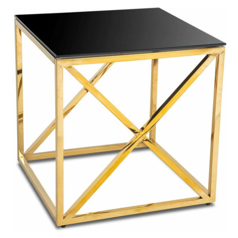 Odkladací stolík Nelja 55 cm čierny/zlatý DekorStyle