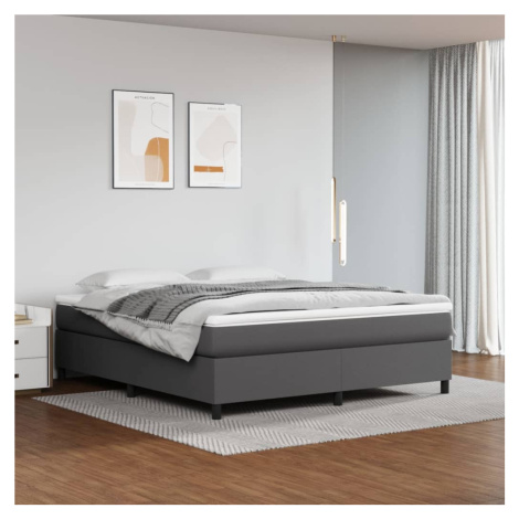 vidaXL Rám na boxspring posteľ, sivý 180x200 cm, umelá koža