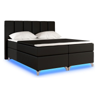 NABBI Barino 140 čalúnená manželská posteľ s úložným priestorom čierna (Soft 11)