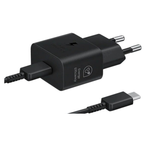 Samsung GaN EP-T2510XBE, USB-C 25W + kábel USB-C/USB-C 1m, čierna (Blister)