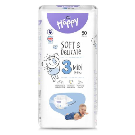 BELLA HAPPY Baby Plienky jednorazové Midi 5-9 kg 50 ks