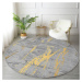 Žlto-sivý prateľný okrúhly koberec vhodný pre robotické vysávače ø 120 cm Comfort – Mila Home