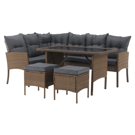 KONDELA Randi záhradný nábytok z umelého ratanu prírodná / svetlosivá Tempo Kondela