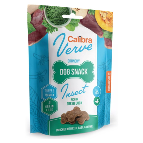 CALIBRA Verve Crunchy Snack Insect & Fresh Duck maškrta s hmyzom a kačicou pre psov 150 g