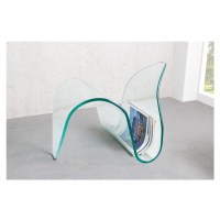Estila Sklenený príručný stolík Ghost v atypickom tvare moderný 62cm