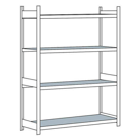 Regál s veľkým rozpätím, s oceľovou policou, výška 2500 mm SCHULTE