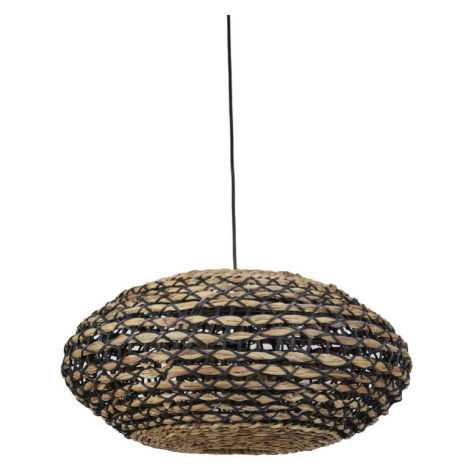 Stropné svietidlo v čierno-prírodnej farbe s tienidlom z ratanu a morskej trávy ø 60 cm Tripoli  Light & Living