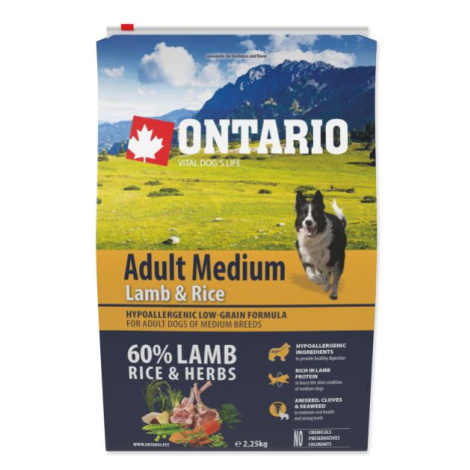 Krmivo Ontario Adult Medium Lamb & Rice 2,25kg