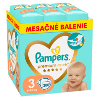 PAMPERS Plienky jednorázové Premium Care veľ. 3 (6-10 kg) - mesačné balenie 200 ks