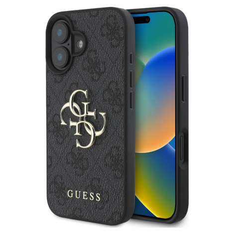 Guess 4G Metal Logo Kryt pre iPhone 16, Sivý