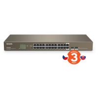 Tenda TEG1024F 22xRJ45 10/100/1000Mbps + 2xCombo RJ45/SFP 1Gbps, VLAN, Rackmount, Fanless