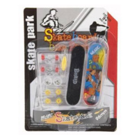 Skateboard prstový skrutkovací plast 9cm s doplnkami na karte 12,5x17x3cm - výber mix farieb