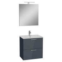 Kúpeľňová zostava s umývadlom, zrkadlom a osvetlením VitrA Mia 59x61x39,5 cm antracitový lesk MI