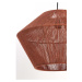 Červené závesné svietidlo s tienidlom z juty ø 40 cm Fugia – Light & Living