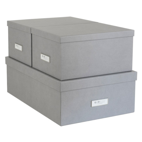 Súprava 3 sivých úložných škatúľ Bigso Box of Sweden Inge