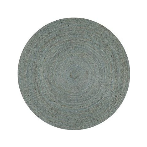 Ručne vyrobený koberec z juty okrúhly 90 cm olivovo zelený SHUMEE