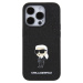 Karl Lagerfeld Fixed Glitter Metal Ikonik Kryt pre iPhone 15 Pro, Čierny
