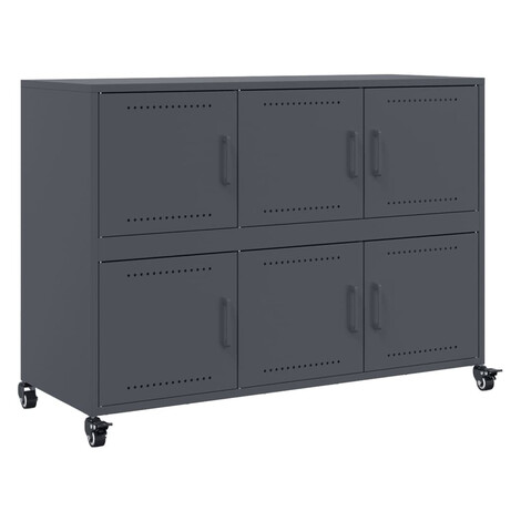 vidaXL Komoda antracitovĂˇ 100,5x39x72 cm oceÄľ