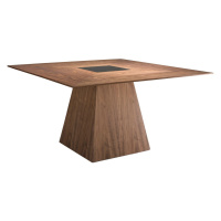 Estila Drevený jedálenský stôl Vita Naturale štvorcový so skleneným detailom