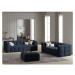 Modrý zamatový puf Windsor & Co Sofas Vesta