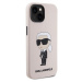 Karl Lagerfeld Liquid Silicone Ikonik NFT Zadný Kryt pre iPhone 15 Pink