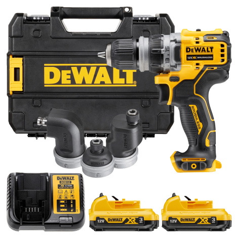 DEWALT 12V XR Aku vŕtačka bez príklepu s vymeniteľnými skľúčovadlami, 2x 3,0 Ah DCD703L2T-QW