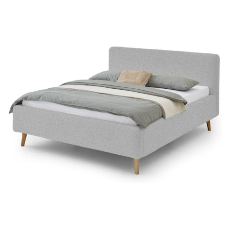 Sivá čalúnená dvojlôžková posteľ s úložným priestorom s roštom 180x200 cm Mattis - Meise Möbel