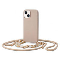 Silikónové puzdro na Apple iPhone 14 Tech-Protect Icon Chain béžové