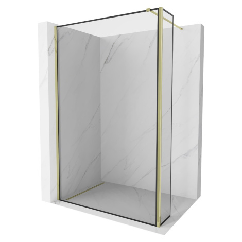 MEXEN/S - Kioto Sprchová zástena WALK-IN 100 x 40, čierny vzor, zlatá 800-100-212-50-70-040