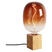 Vidiecka stolová lampa z prírodného dreva vrátane LED G170 - Bloc