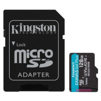 HW Kingston pamäťová karta 128GB Canvas Go Plus micro SDXC 170R A2 U3 V30 + SD adaptér