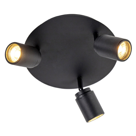 Inteligentný kúpeľňový reflektor čierny IP44 vrátane 3 WiFi GU10 - Ducha QAZQA