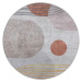 Umývateľný okrúhly koberec v oranžovo-krémovej farbe ø 120 cm Yuvarlak – Vitaus