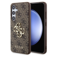 Guess PU 4G Metal Logo Zadný Kryt pre Samsung Galaxy S24+ Brown