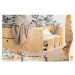 Detská posteľ s výsuvným lôžkom a úložným priestorom v prírodnej farbe 80x200 cm LUNA A – Adeko