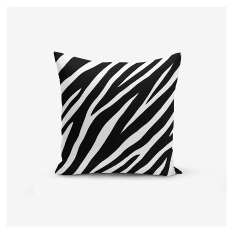 Čierno-biela obliečka na vankúš s prímesou bavlny Minimalist Cushion Covers Zebra, 45 × 45 cm