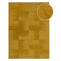 Okrovožltý ručne tkaný vlnený koberec 200x290 cm Demi Check Ombre – Flair Rugs