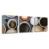 Impresi Obraz Druhy kávy - 90 x 30 cm (3 dielny)