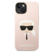 Karl Lagerfeld Liquid Silicone Karl Head Zadný Kryt pre iPhone 14 Max Pink