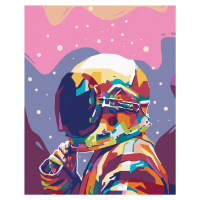 Diamantové maľovanie - ASTRONAUT V DÚHE Rámovanie: bez rámu a bez vypnutia plátna, Rozmer: 40x50