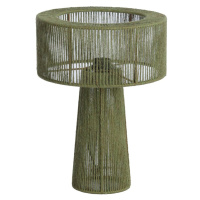 Zelená stolová lampa s tienidlom z juty (výška 40 cm) Selva – Light & Living