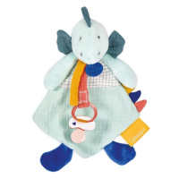 Doudou Hračka s úchytom na cumlík dinosaurus zelený 23 cm